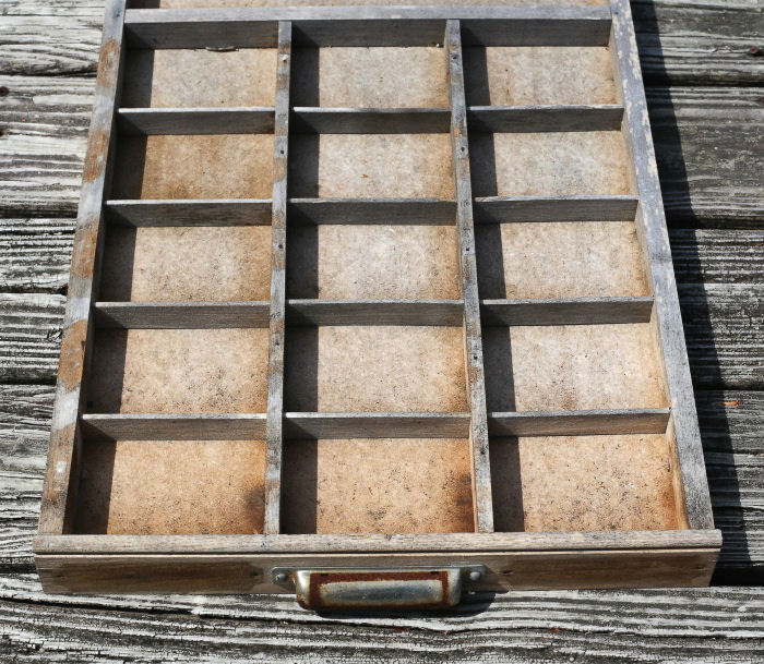 Wooden file drawer with shallow compartments