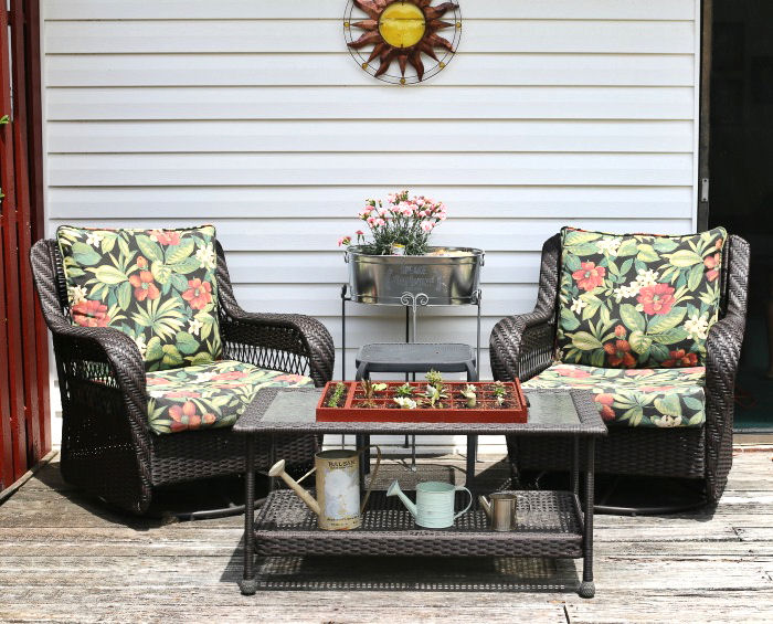 Pretty garden patio setting