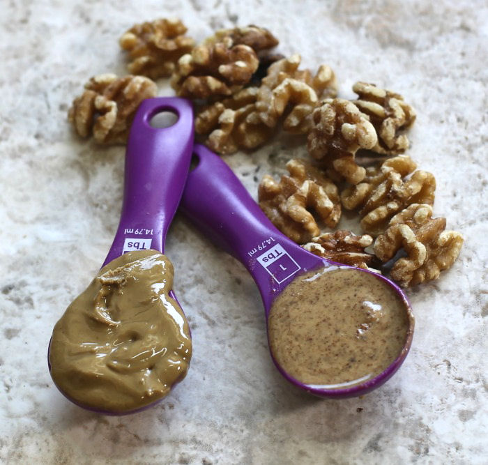 Walnuts, almond butter and sunflower seed butter