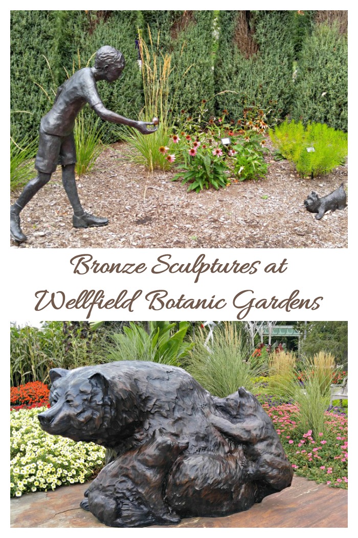 Bronze Sculptures in Wellfield Botanic Gardens Bronze sculptures were on display in Wellfield Botanic Gardens