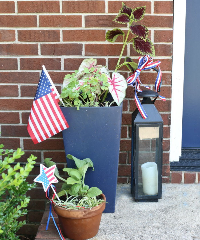 Planter and lantern grouping