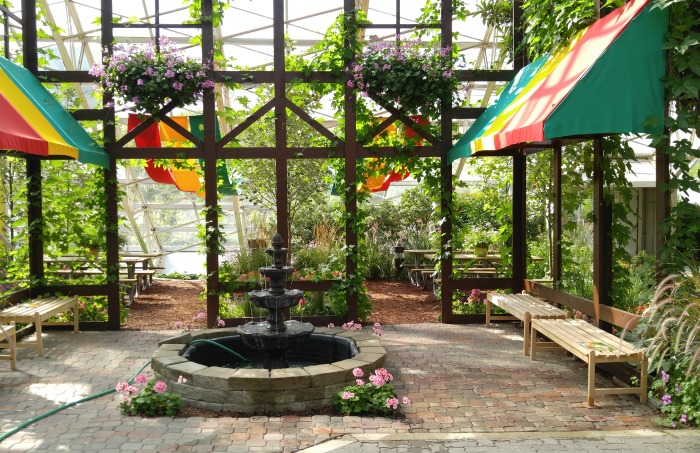 Fountain in the atrium of the Foellinger-Freimann Botanical Conservatory Fountain in the atrium of the Foellinger-Freimann Botanical Conservatory