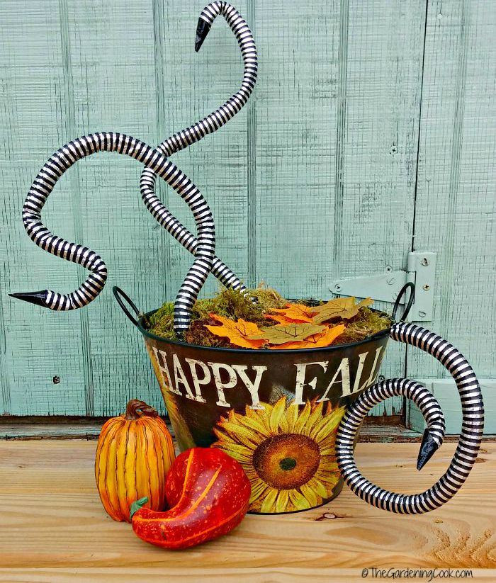 snake basket autumn decor