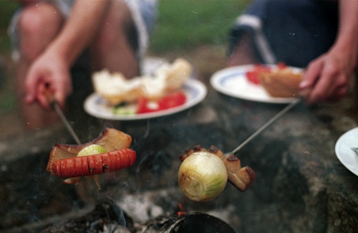 Campfire cooking means turning food often
