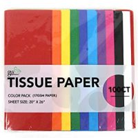 100 CT Primary Colored (Red, Orange, Yellow, Green, Blue, Light blue, Purple, Magenta, Black, White), 17GSM ( thick, durable & crispy) Premium Quality TISSUE PAPER (Primary)