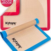 Silicone Baking Mat Set of 2 - Two Half Non Stick Sheet Mats - Large BPA Free Professional Grade Liner Sheets - Perfect Bakeware for Making Cookies, Macarons, Bread and Pastry