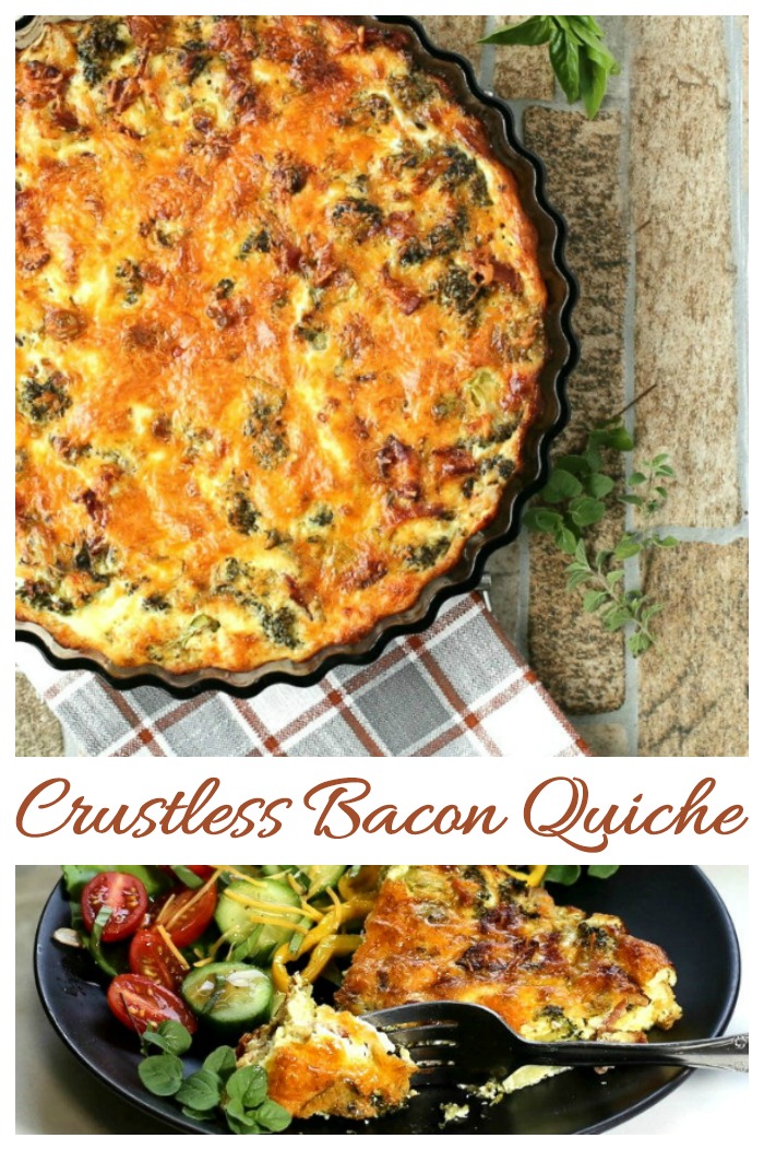 bacon broccoli crustless quiche