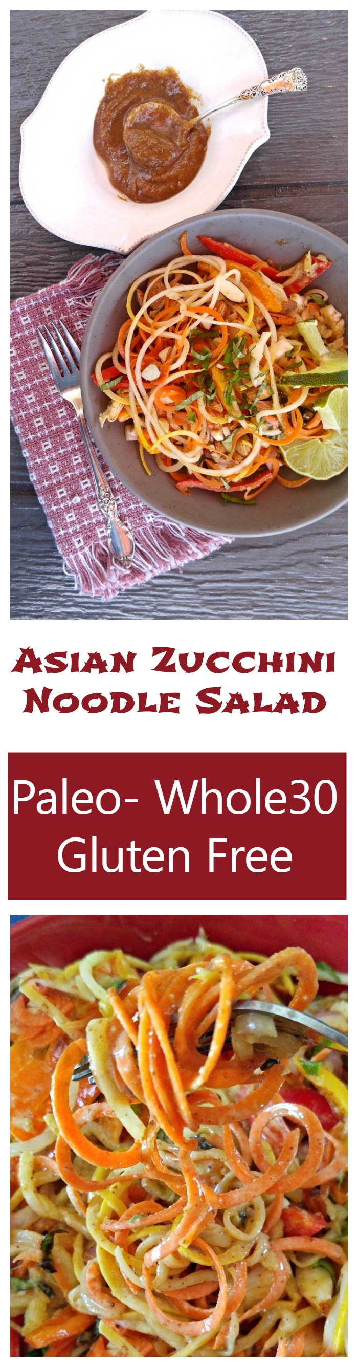Asian Zuccini Noodle Salad with Spicy Dressing