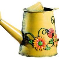 Charm & Chic Decorative Sunflower & Ladybug Metal Watering Can
