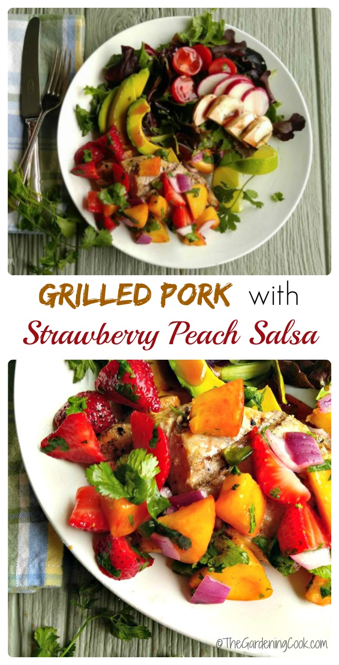 Grilled Pork with Strawberry Peach Salsa