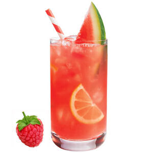 Watermelon Lemonade with Raspberries