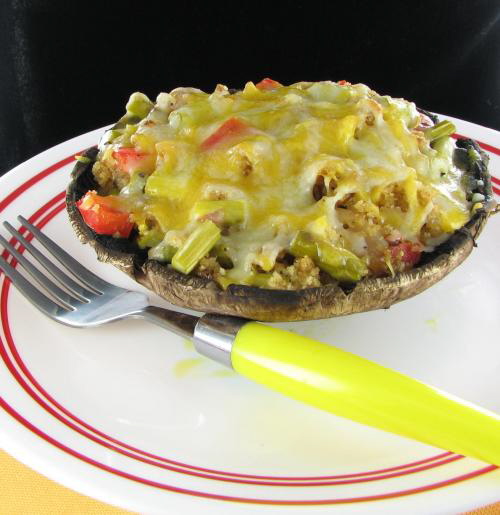 Asparagus Pepper Stuffed Portobello Mushrooms