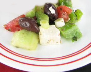 Greek Salad with Kalamata Olives and Goat Cheese