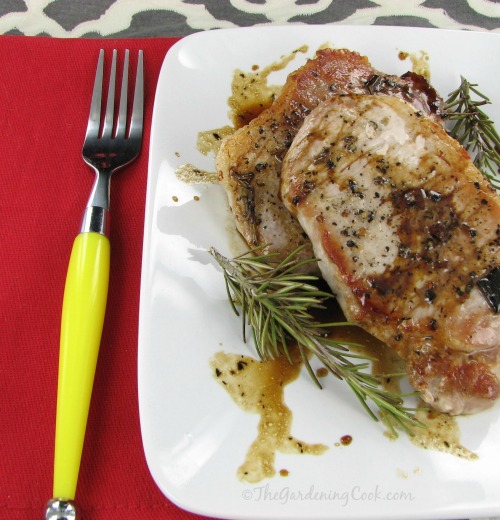 Pork Chops with a Balsamic Rosemary Reduction