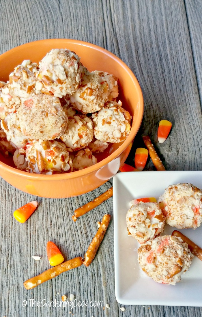 Candy Corn Pretzel Balls