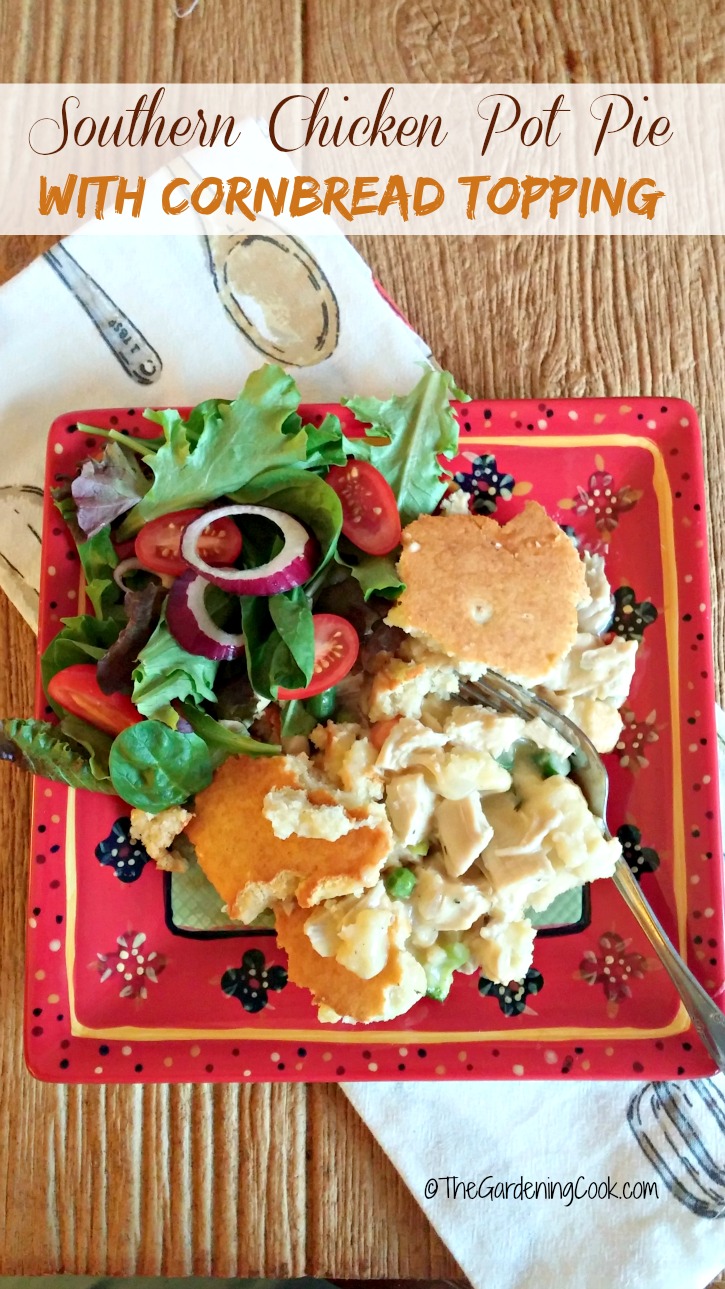 Southern Chicken Pot Pie with a Corn bread Topping