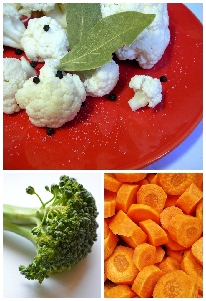 Cauliflower, broccoli and carrots all steam quickly