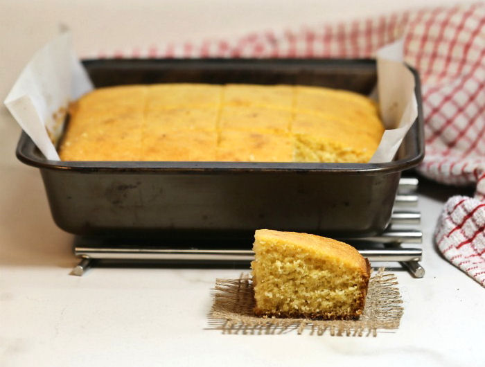 baked Southern cornbread