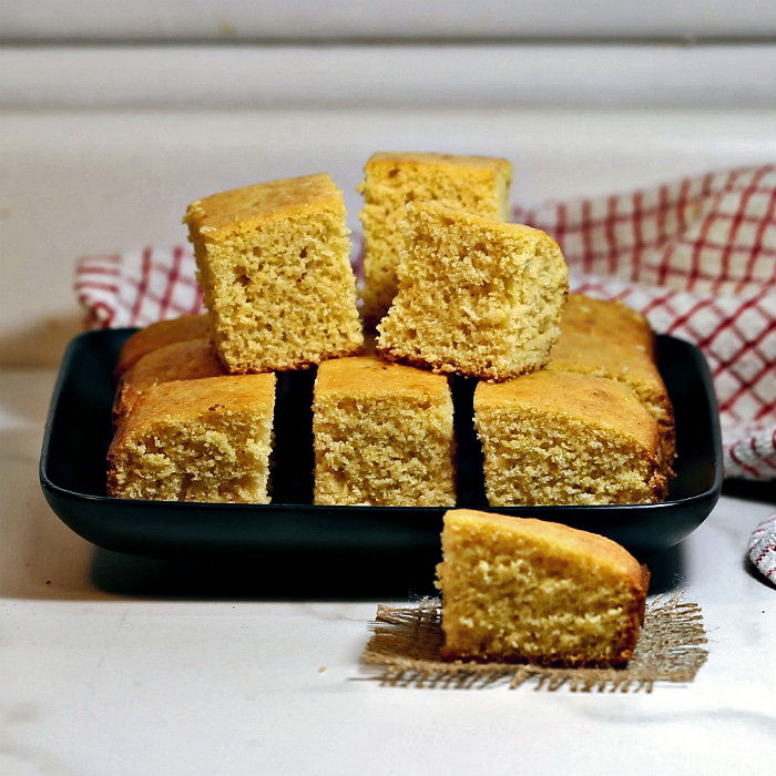 plate of cornbread squares