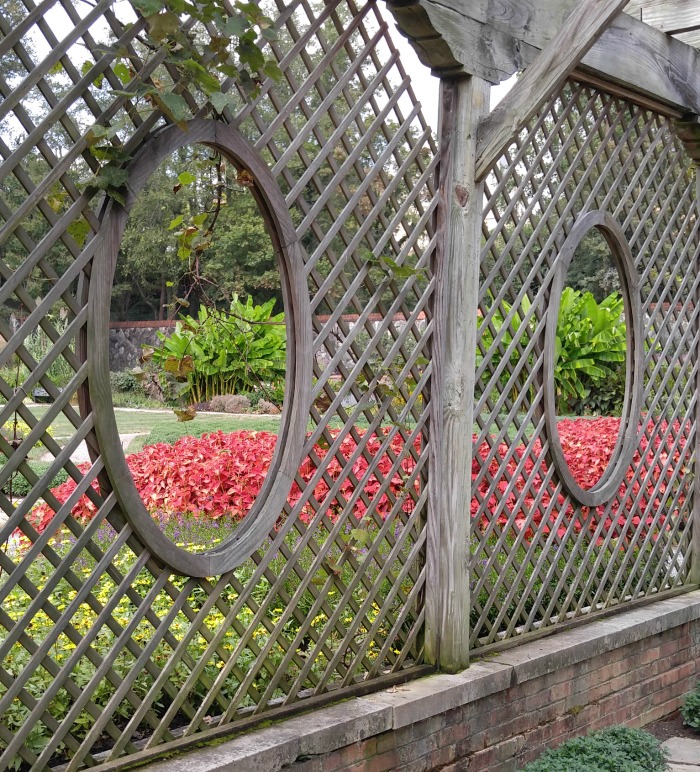 Biltmore Estate gardens with fence cut out