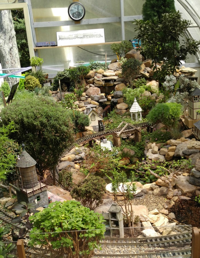 Childrens garden with railway at Beech Creek Garden Center
