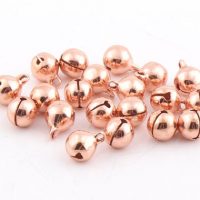 50pcs Rose gold Jingle Bells sound bells christmas bells ornament bells Charm Beads decorative bells bulk jingle bells jewelry findings