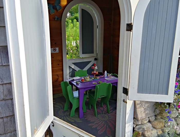 Tea setting in the childrn's garden in Boothbay, Maine