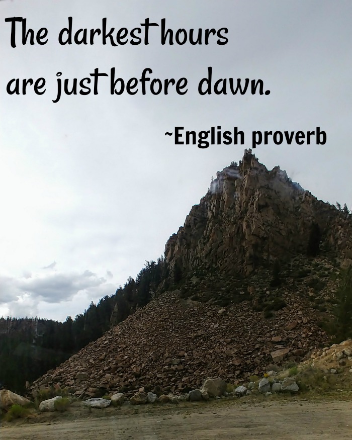 Colorado mountains with hope quote