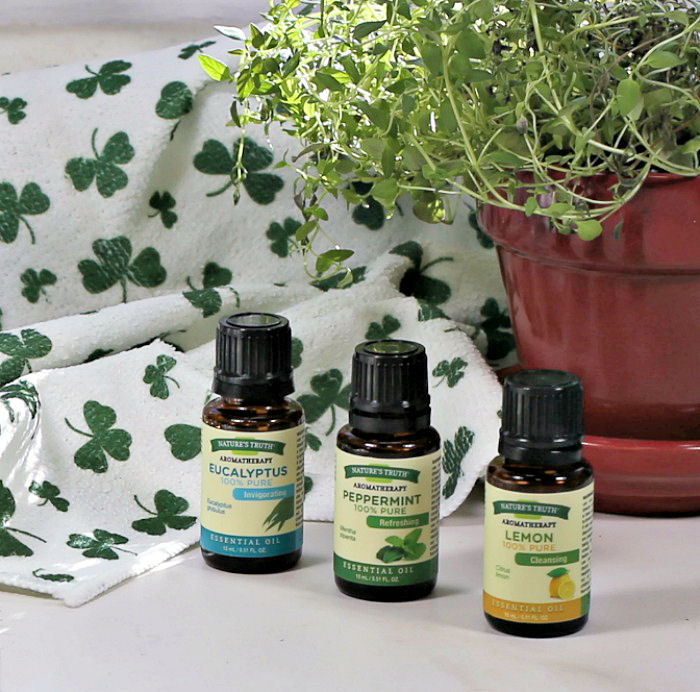 Bottles of essential oils