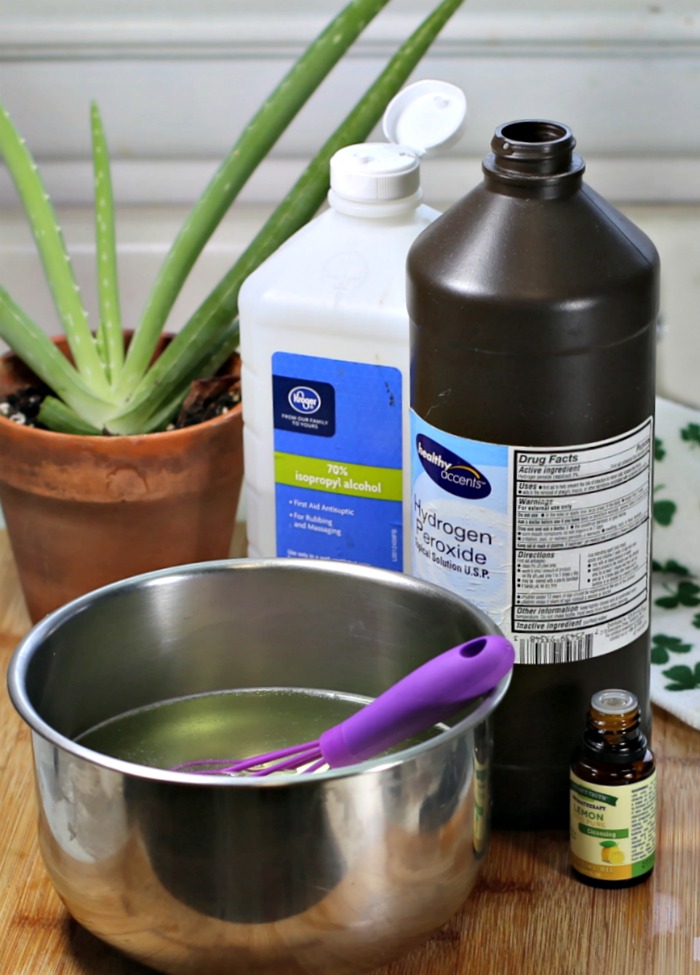 Making a solution for disinfectant wipes