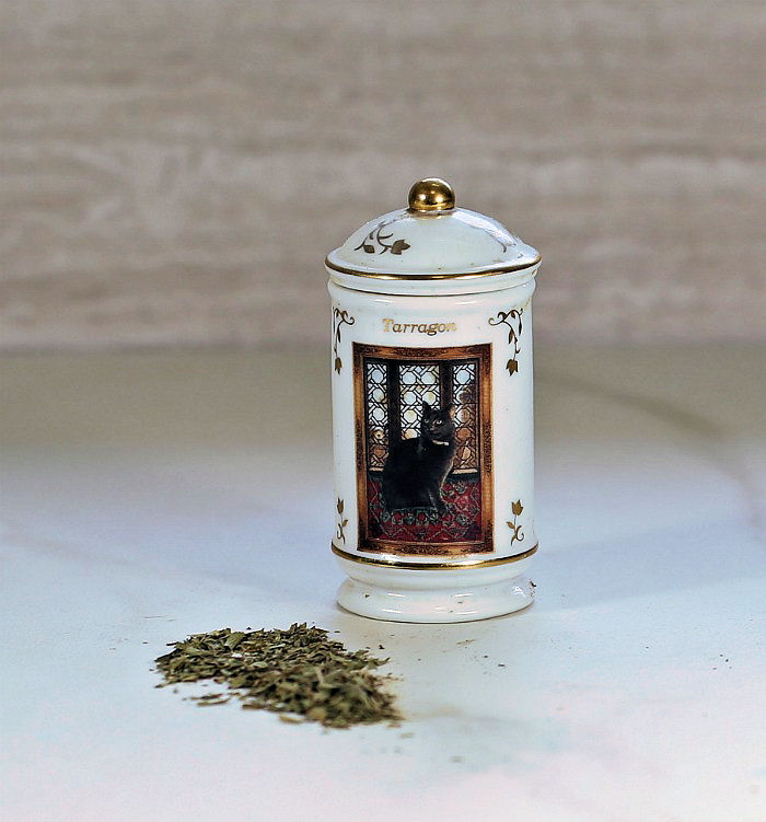 Bottle of dried tarragon
