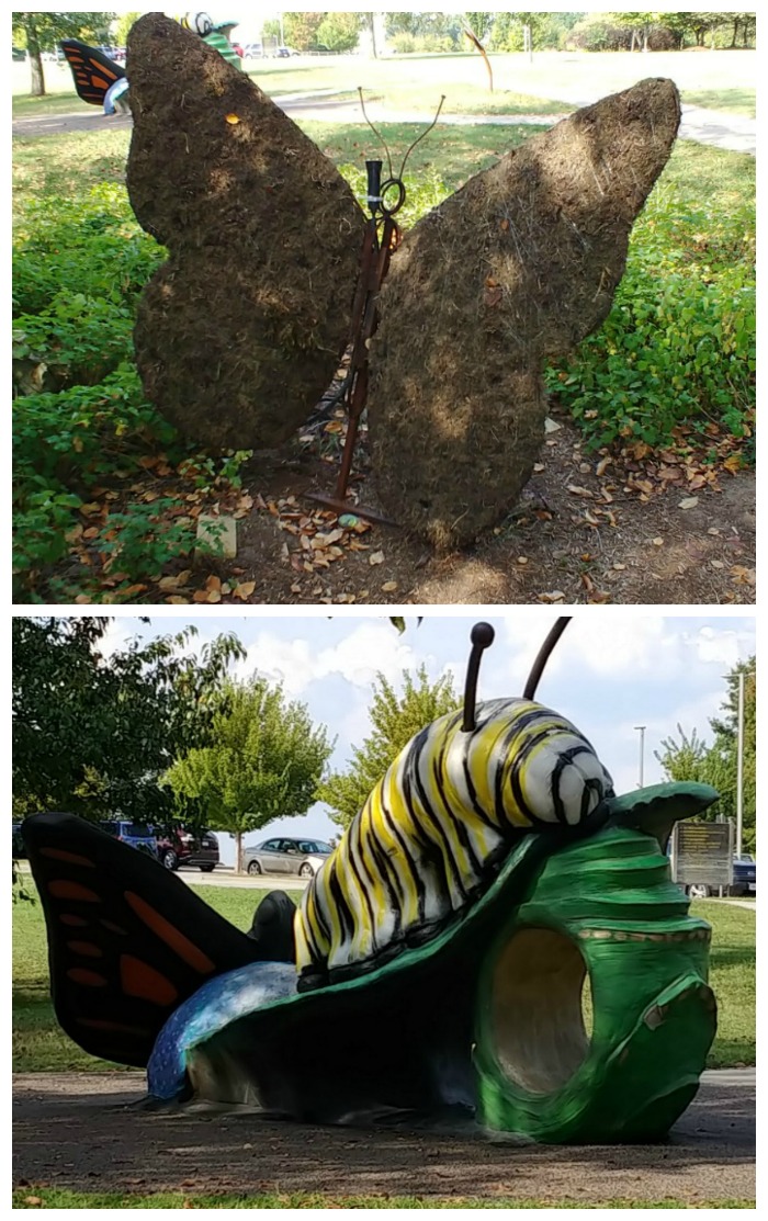 Butterfly planter and caterpillar playground at the Springfield Botanical Gardens