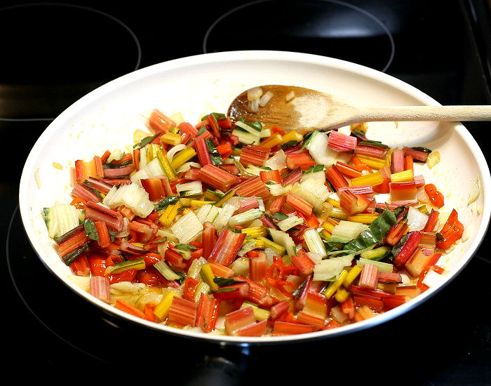 Cooking Swiss chard stems