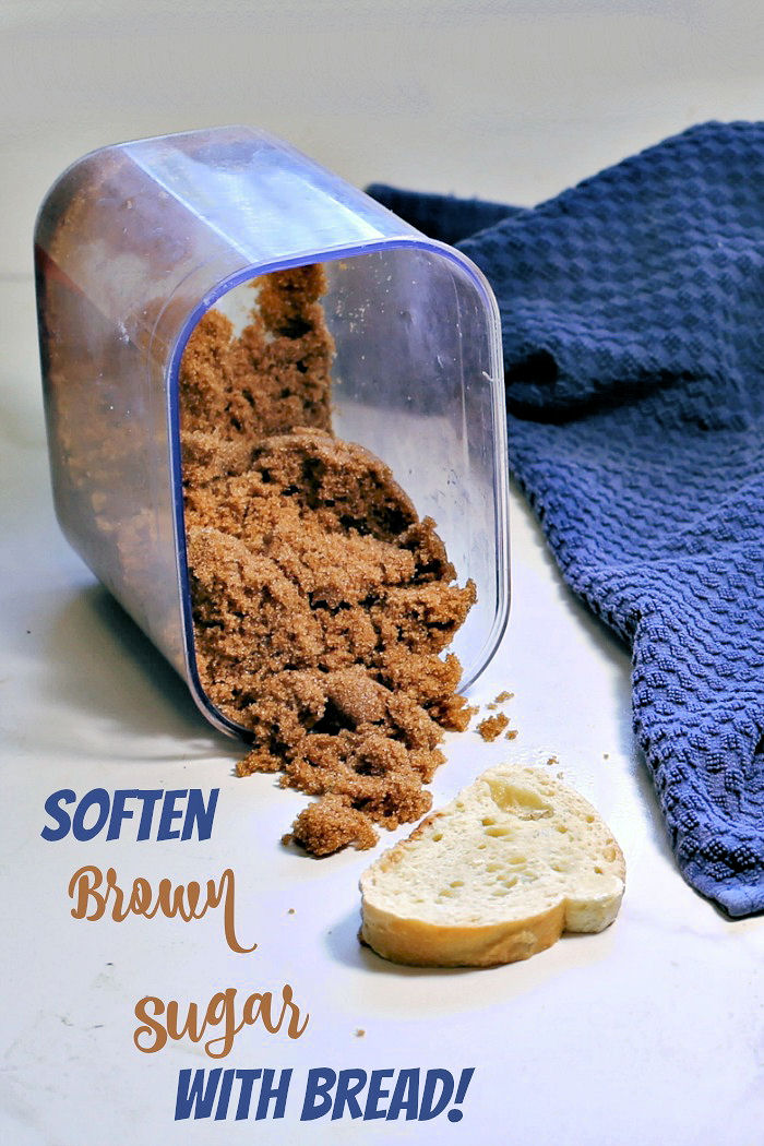Cooking hack - soften brown sugar with bread