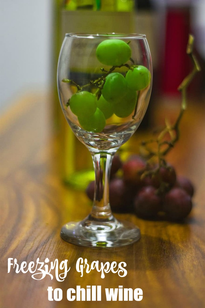 Freeze grapes to chill wine