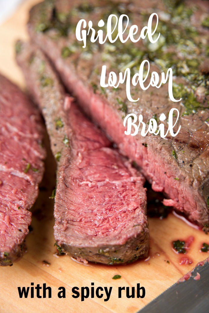 Grilled London Broil with a spicy rub