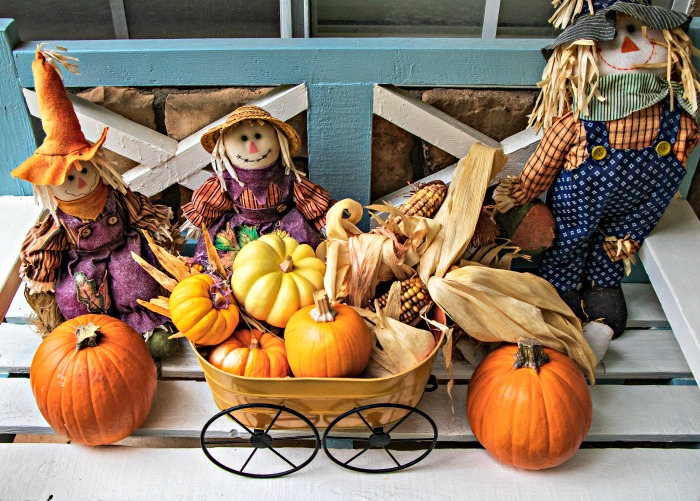 Scarecrow vignette for fall.