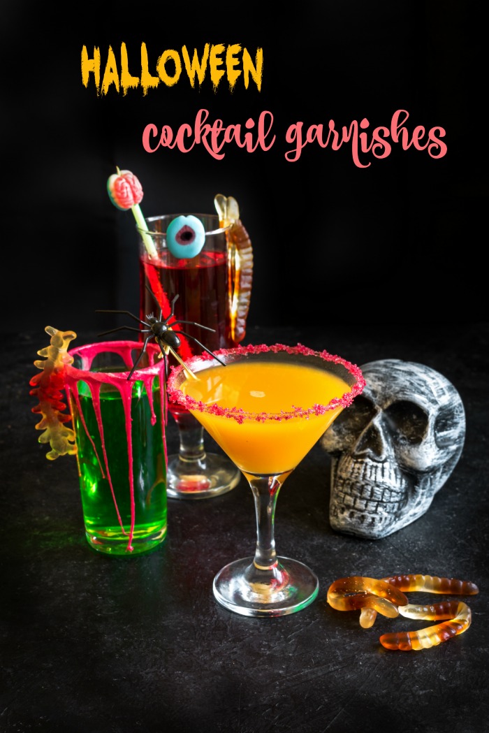 Spooky and exciting Halloween cocktail garnishes.