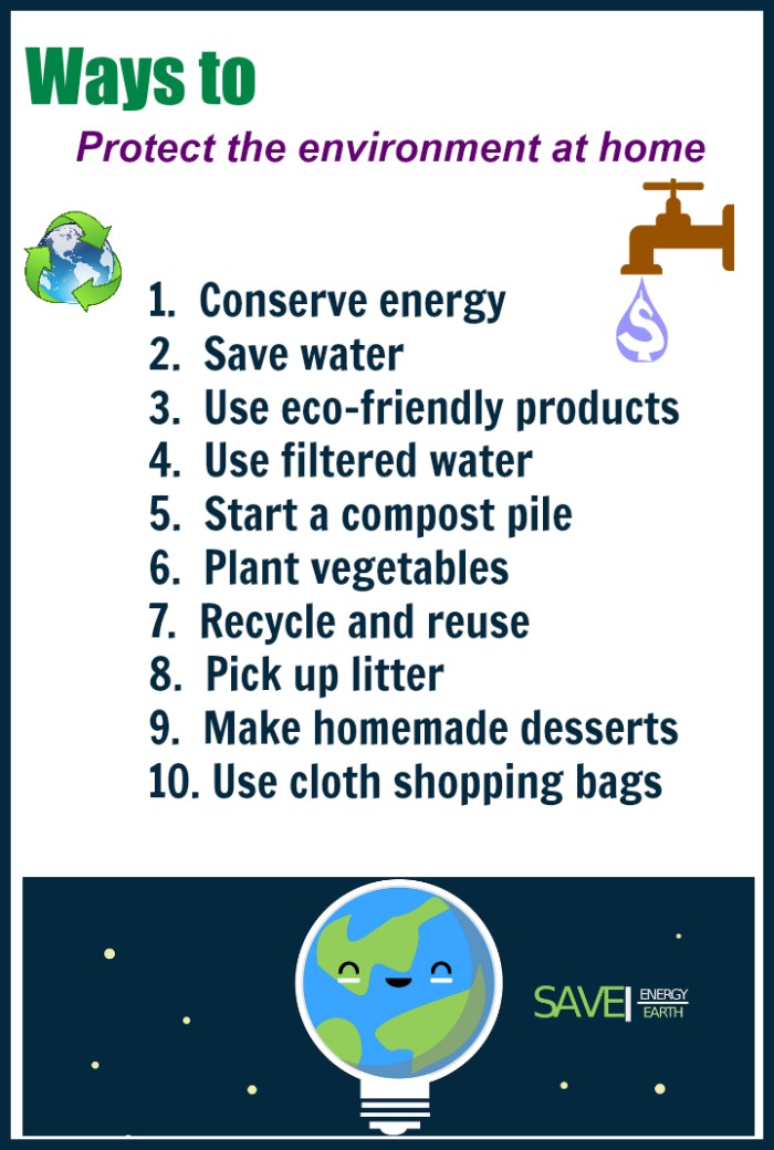 Printable showing ways to help the environment.