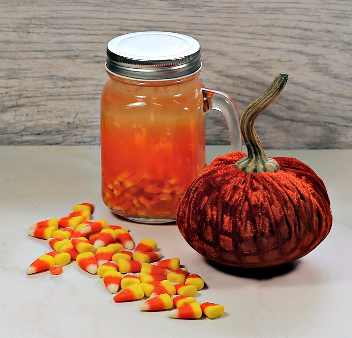 Making infused vodka with candy corn