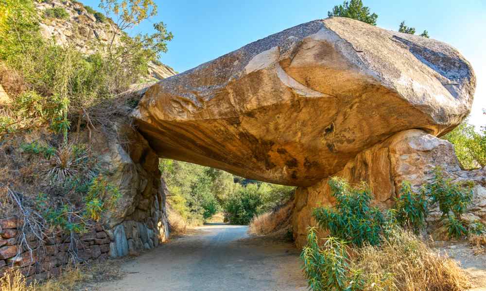Natural rock bridge in Sequoia National Park.