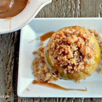 Apple crumble stuffed apples for Thanksgiving.